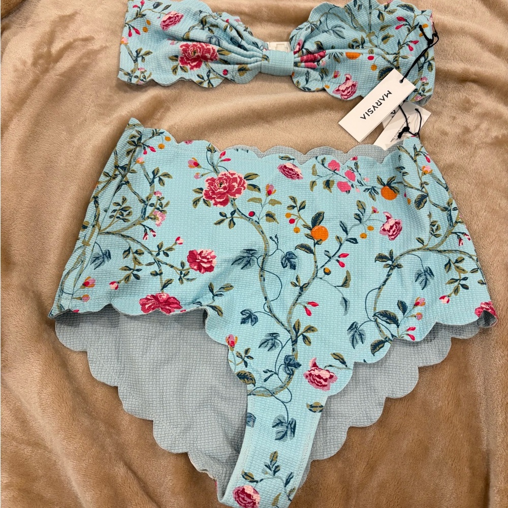 Marysia Swim Blue Floral Bikini